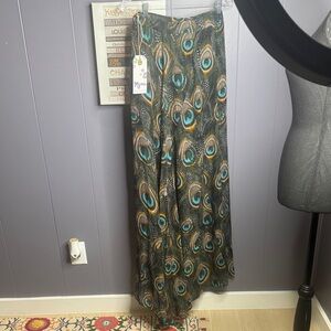 Show me your mumu peacock feather maxi skirt